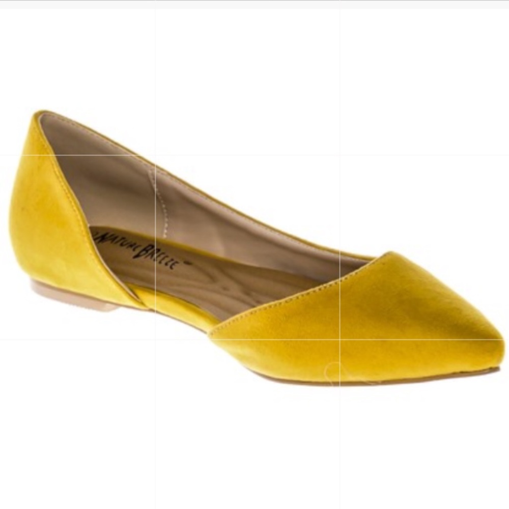 1 Left! Nature Breeze Yellow Pointy Toe Flat - Picture 3 of 7